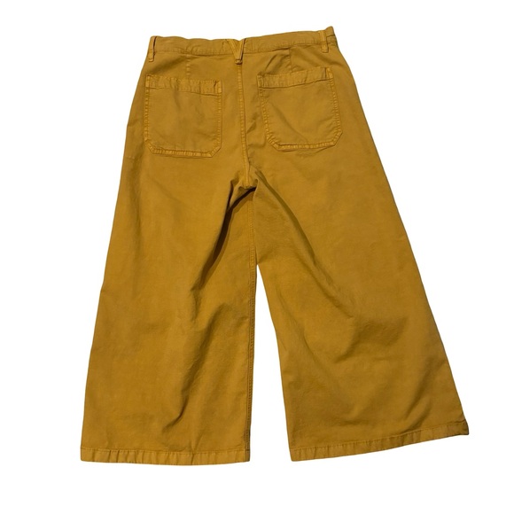 Point Sur J. Crew Wide Leg Cropped Pants Washed Mustard Yellow, Sz 32 - Picture 7 of 14